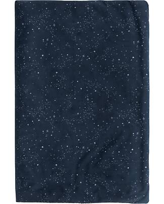 Nobodinoz Coperta Invernale - Blu Notte e Argento - 100x140x2 cm - Eco-Velluto Swaddle di Mussola