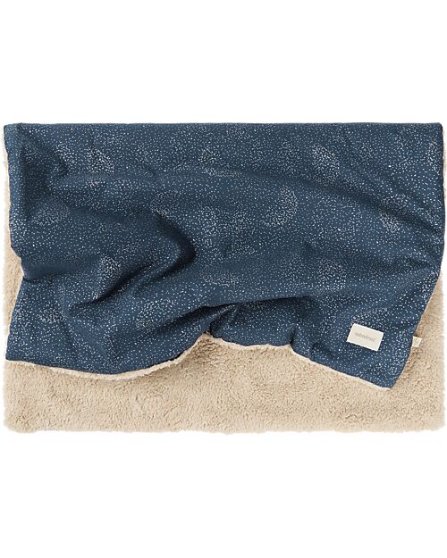 Nobodinoz Coperta Invernale Neonato Stories - Gold Bubble - Night Blue - 70x100 - Cotone Bio Lenzuola e Federe