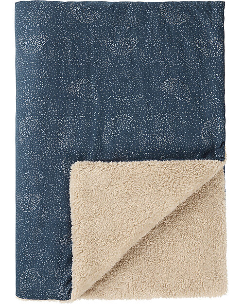 Nobodinoz Coperta Invernale Stories - Gold Bubble/Night Blue - 100x140 - Cotone Bio Swaddle di Mussola