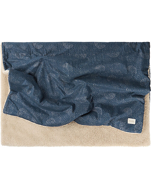 Nobodinoz Coperta Invernale Stories - Gold Bubble/Night Blue - 100x140 - Cotone Bio Swaddle di Mussola