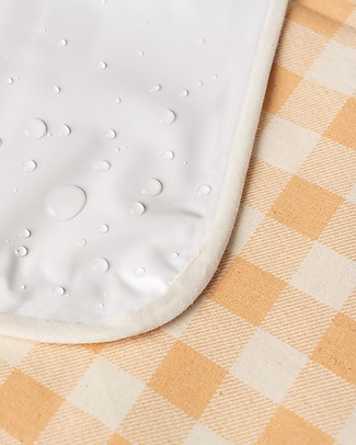 Nobodinoz Coperta Picnic Impermeabile Sunshine - Vichy Melon - Cotone bio Borse Pic Nic