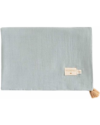 Nobodinoz Copertina Estiva Treasure 70x100 cm - Blu Riviera - Cotone bio Swaddle di Mussola