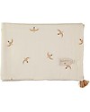 Nobodinoz Copertina Estiva Treasure 70x100 cm, Uccellini Natural - Cotone bio Swaddle di Mussola