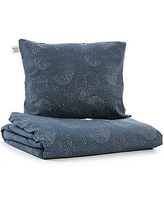 Nobodinoz Copri Piumone Himalaya Singolo - 150x200 - Blu Notte e Oro Copripiumino e Federe