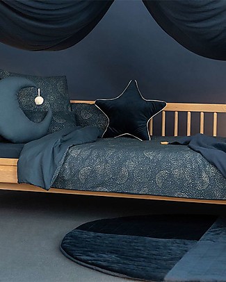 Nobodinoz Copri Piumone Himalaya Singolo - 150x200 - Blu Notte e Oro Copripiumino e Federe