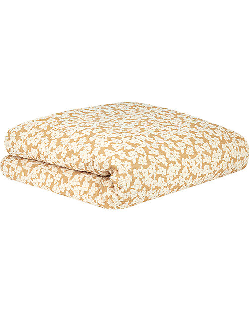 Nobodinoz Copripiumino Singolo Wabi-Sabi - Golden Brown Sakura - 150x200 cm - 100% Cotone Bio Set Copripiumino