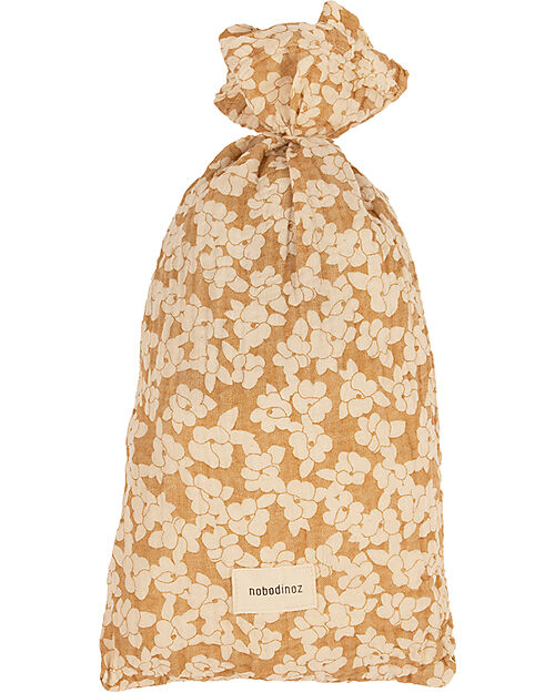 Nobodinoz Copripiumino Singolo Wabi-Sabi - Golden Brown Sakura - 150x200 cm - 100% Cotone Bio Set Copripiumino