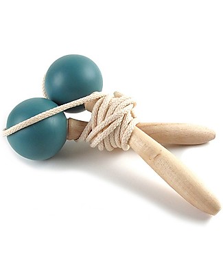 Nobodinoz Corda da Saltare in Legno di Faggio, Blu Giochi all'Aperto