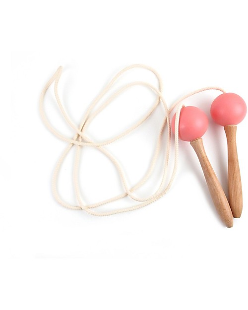 Nobodinoz Corda da Saltare in Legno di Faggio, Rosa Giochi da Esterno_