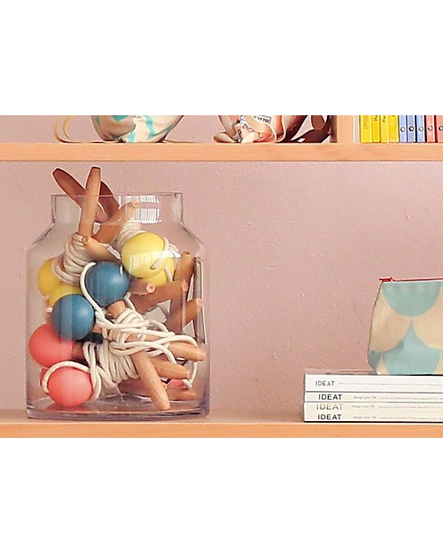 Nobodinoz Corda da Saltare in Legno di Faggio, Rosa Giochi da Esterno_