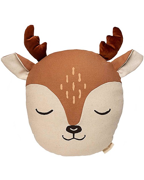 Nobodinoz Cuscino a Forma di Cervo - 32x34 cm - Eco-friendly Cuscini Arredo