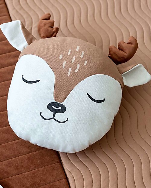 Nobodinoz Cuscino a Forma di Cervo - 32x34 cm - Eco-friendly Cuscini Arredo