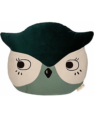 Nobodinoz Cuscino a Forma di Gufo - 38x30 cm - Eco-friendly Cuscini Arredo_