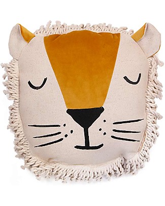 Nobodinoz Cuscino a Forma di Leone - 32x35 cm - Eco-friendly Cuscini Arredo