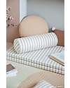 Nobodinoz Cuscino a Rullo Java - Righe Tortora/Naturale - 50x18 cm - Cotone Bio Cuscini Arredo