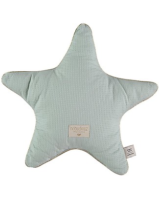 Nobodinoz Cuscino a Stella Aristote, Acqua - 40 cm - Cotone bio Cuscini Arredo