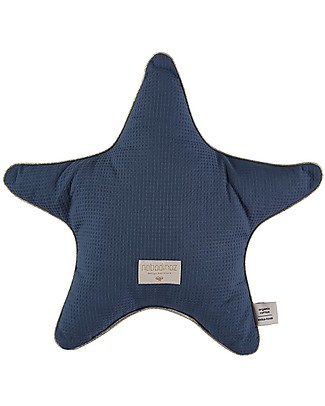 Nobodinoz Cuscino a Stella Aristote, Blu - 40 cm - Cotone bio Cuscini Arredo