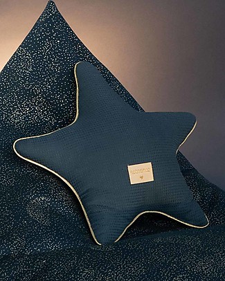 Nobodinoz Cuscino a Stella Aristote, Blu - 40 cm - Cotone bio Cuscini Arredo
