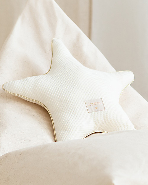 Nobodinoz Cuscino a Stella Aristote, Natural - 40 cm - Cotone bio Cuscini Arredo