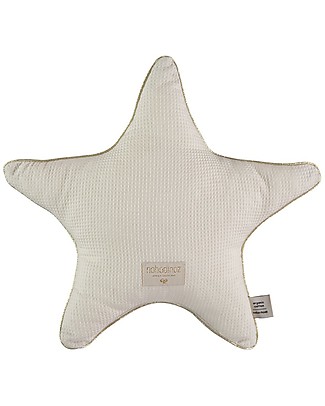 Nobodinoz Cuscino a Stella Aristote, Natural - 40 cm - Cotone bio Cuscini Arredo_