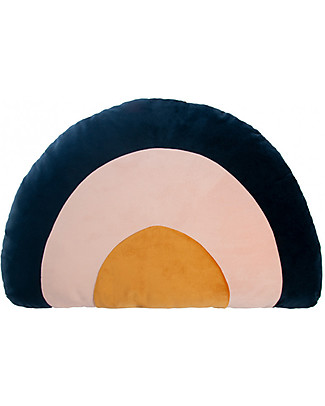 Nobodinoz Cuscino Arcobaleno Blu Notte - 50x35 cm - Cotone bio Cuscini Arredo_