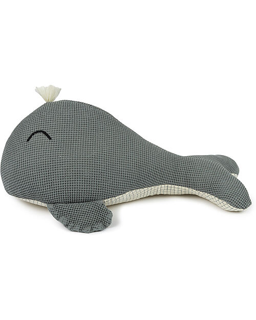 Nobodinoz Cuscino Balena Wabi-Sabi - 42x20x15 cm - 100% Cotone Bio Cuscini Arredo