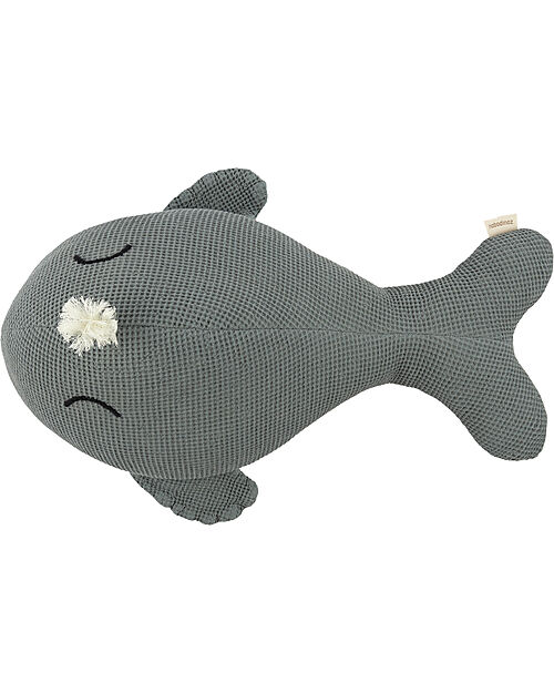 Nobodinoz Cuscino Balena Wabi-Sabi - 42x20x15 cm - 100% Cotone Bio Cuscini Arredo