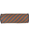 Nobodinoz Cuscino Cilindrico Majestic - Righe Marroni e Blu - 50x18 cm - Cotone Bio Cuscini Arredo