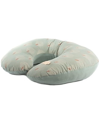 Nobodinoz Cuscino da Allattamento Sunrise - Bianco Gatsby/Verde - 50x60 cm - Cotone bio Cuscini Allattamento_