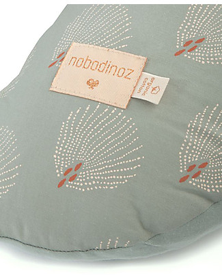 Nobodinoz Cuscino da Allattamento Sunrise - Bianco Gatsby / Verde Antico - 50x60 cm - Cotone bio Cotone Bio