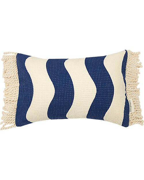 Nobodinoz Cuscino Impermeabile Portofino - Blue waves Waffle - 35x23 cm Giochi da Spiaggia