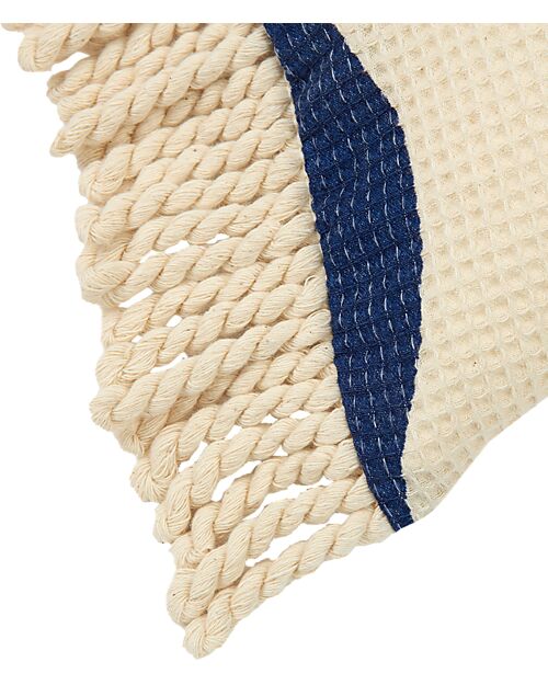 Nobodinoz Cuscino Impermeabile Portofino - Blue waves Waffle - 35x23 cm Giochi da Spiaggia