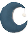 Nobodinoz Cuscino Luna Pierrot, Blu - 36x32 cm - Cotone bio Cuscini Arredo