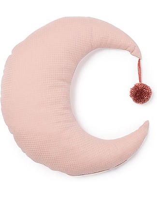 Nobodinoz Cuscino Luna Pierrot, Rosa - 36x32 cm - Cotone bio Cuscini Arredo