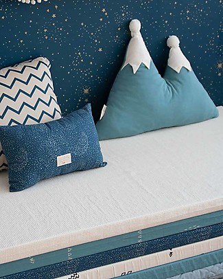 Nobodinoz Cuscino Montagne Innevate - Verde Magic - Cotone bio Cuscini Arredo