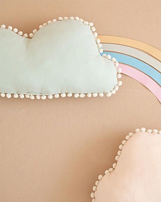 Nobodinoz Cuscino Nuvola Marshmallow, Acqua - 30x58 cm - Cotone bio Cuscini Arredo