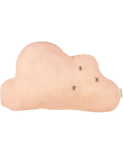 Nobodinoz Cuscino Nuvola Wabi-Sabi - Rosa - 37x25x12 cm - Cotone Bio Cuscini Arredo