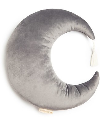 Nobodinoz Cuscino Pierrot Moon Velvet - Grigio Ardesia - 36x32x6 cm Cuscini Arredo_