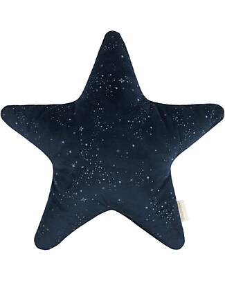 Cuscino stella in morbido cotone blu 25x25 STARS