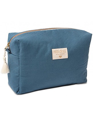 Nobodinoz Diva Waterproof Beauty Case, Blu Notte - 16x25x10 cm - Cotone Bio Trousse & Pochette