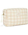 Nobodinoz Diva Waterproof Beauty Case - Ivory Checks - 16x25x10 cm - Cotone Bio Trousse e Pochette