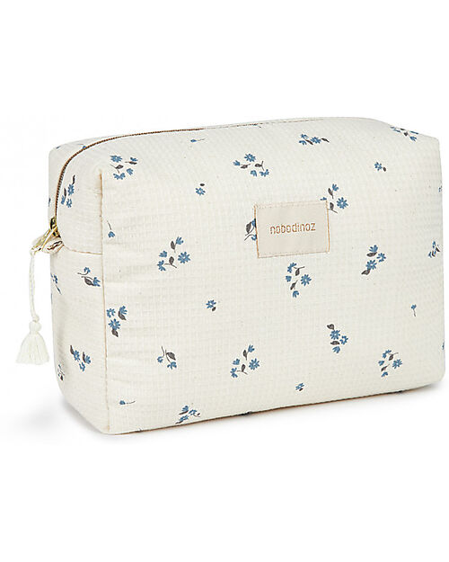 Nobodinoz Diva Waterproof Beauty Case - Lily Blu - 16x25x10 cm - Cotone Bio Trousse e Pochette