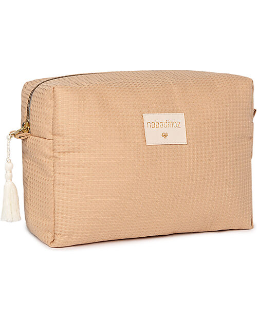 Nobodinoz Diva Waterproof Beauty Case - Nude - 16x25x10 cm - Cotone Bio Trousse e Pochette