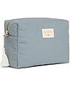 Nobodinoz Diva Waterproof Beauty Case - Stone Blue - 16x25x10 cm - Cotone Bio Trousse e Pochette