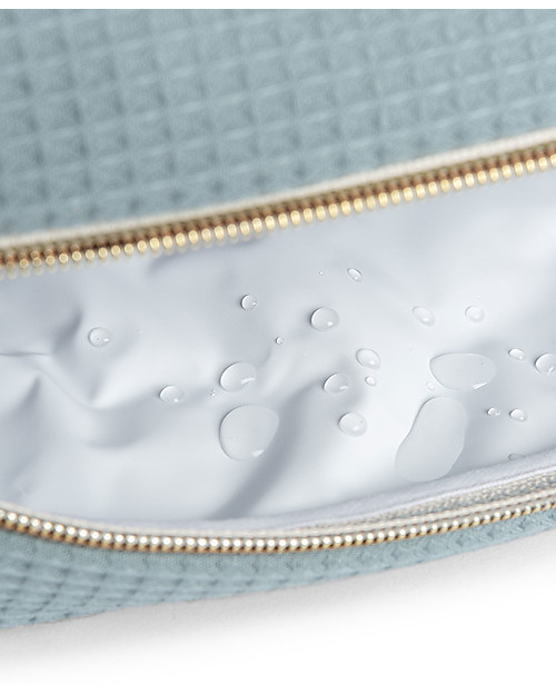 Nobodinoz Diva Waterproof Beauty Case - Stone Blue - 16x25x10 cm - Cotone Bio Trousse e Pochette