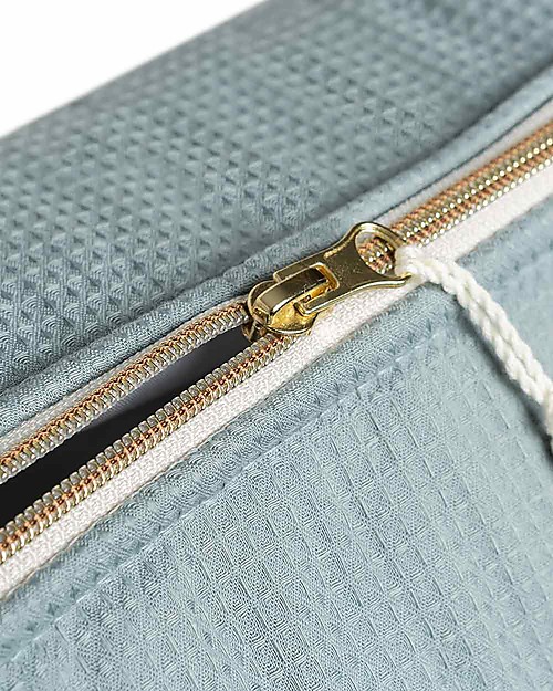 Nobodinoz Diva Waterproof Beauty Case - Stone Blue - 16x25x10 cm - Cotone Bio Trousse e Pochette