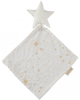 Nobodinoz Doudou Stella, Gold Stella/Bianco - 30x30 cm - Cotone bio Doudou