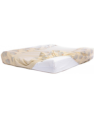Nobodinoz Fasciatoio e Coprifasciatoio Calma - Blu Gatsby/Crema - 70x50x10 cm - Cotone bio Fasciatoi
