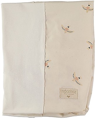 Nobodinoz Fasciatoio e Coprifasciatoio Calma, Uccellini/Natural - 70x50x10 cm - Cotone Bio Coprifasciatoi e Imbottiture