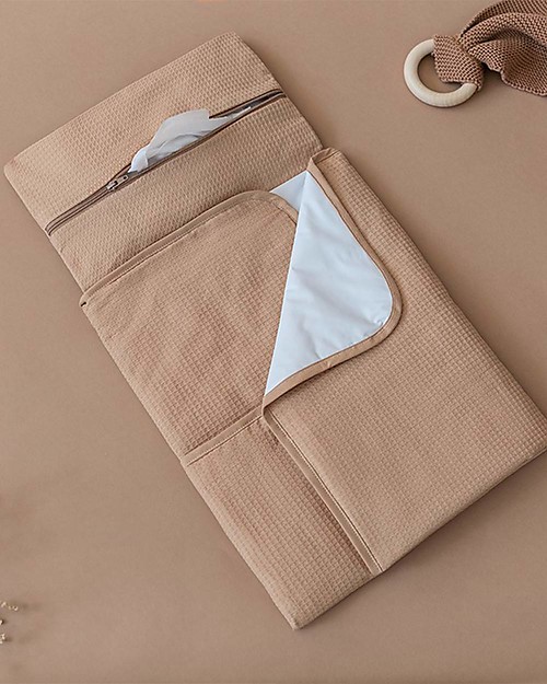 Nobodinoz Fasciatoio Waterproof Mozart - Nude - 68x50 cm - Cotone bio Fasciatoi da Viaggio